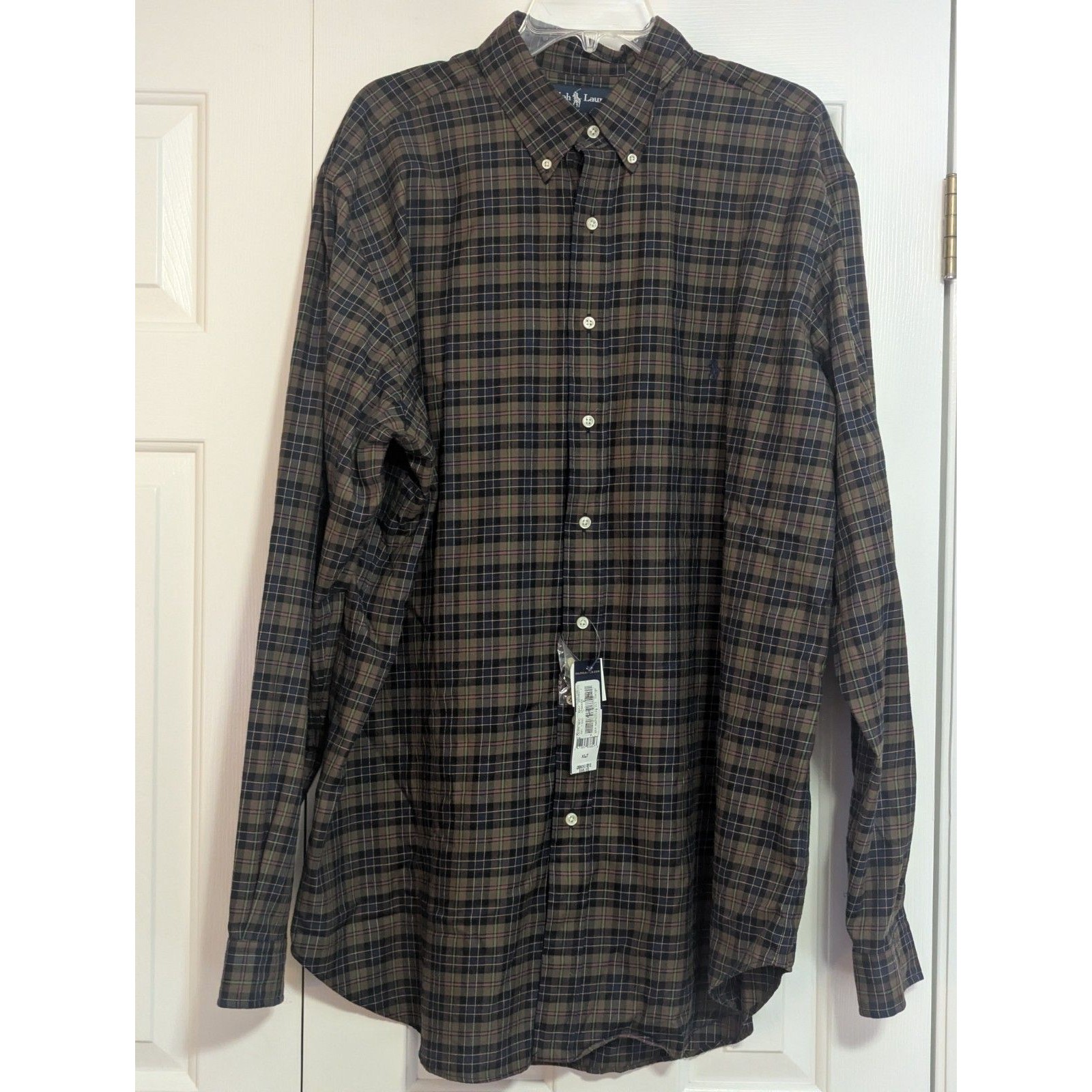 Vtg Ralph Lauren Big&Tall Classic Fit Multi-Color Plaid L. Shirt Xl-See Note Nwt